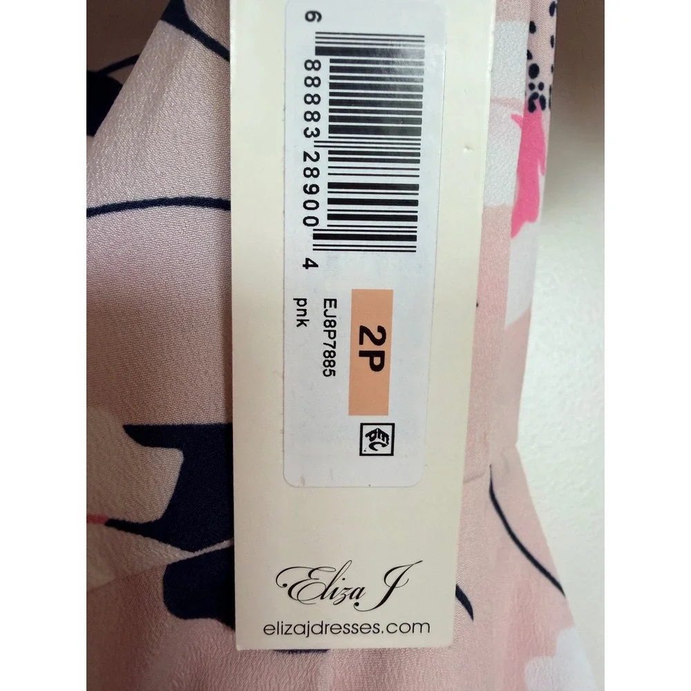Eliza J Pink Floral Off the Shoulder Tie Waist Sheath Dress EJ8P7885 Mens 2P - Picture 4 of 6
